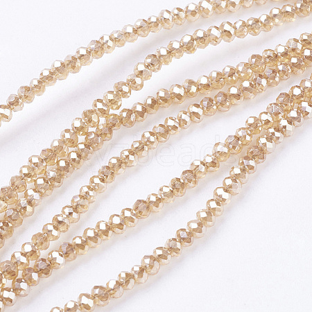 1 Strand Electroplate Glass Beads Strands X-EGLA-J025-F11-1