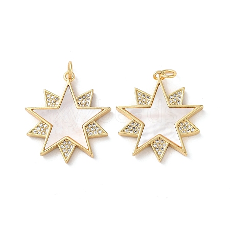 Brass Micro Pave Cubic Zirconia Pendants KK-B083-25B-G-1