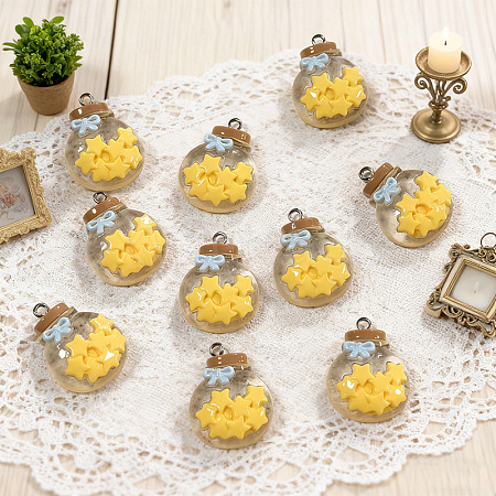 Transparent Resin Pendants RESI-K203-19-1