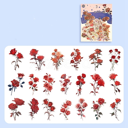 40Pcs 20 Flower Styles PET Stickers PW-WG4770E-02-1