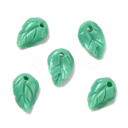 Synthetic Coral Dyed Leaf Charms CORA-Q034-01-05-1