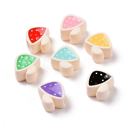 Rubberized Style Acrylic European Beads SACR-E009-19-1