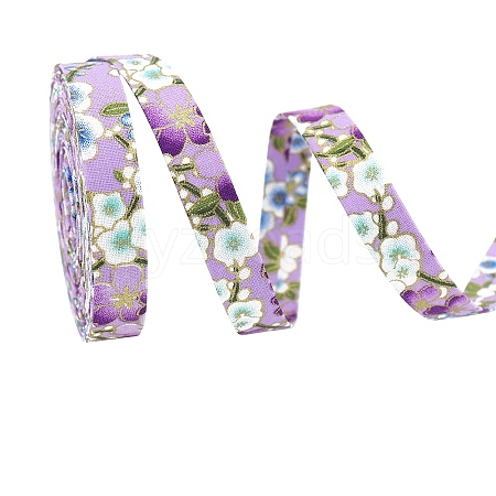 Hot Stamping Flower Polyester Printed Ribbons PW-WG74885-01-1