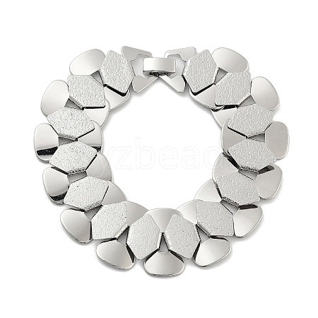 304 Stainless Steel Rhombus Link Chain Bracelets for Women Men BJEW-Q343-02P-1