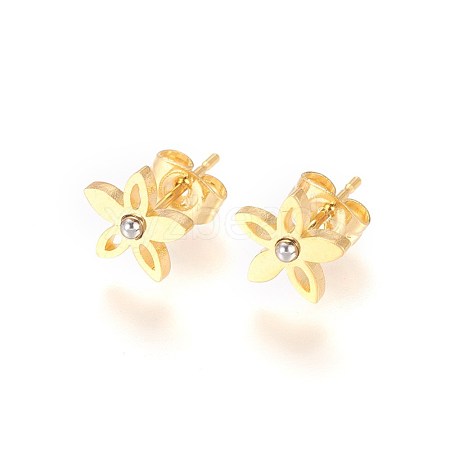 304 Stainless Steel Stud Earrings EJEW-E244-C01-G-1