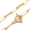 Brass Pendant Necklaces & Paperclip Chain Necklaces Sets NJEW-JN03027-10