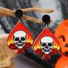 Acrylic Halloween DIY Heart Skull Flame Stud Earrings Collection FU5033-1-1