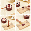Brass Wax Seal Stamp with Wood Handle AJEW-WH0412-0016-3