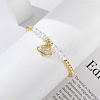 Brass Micro Pave Cubic Zirconia Charm Bracelets for Women BJEW-M050-02G-02-3