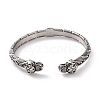 304 Stainless Steel Dragon Open Cuff Bangle for Men Women BJEW-M230-04AS-1