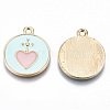 Light Gold Plated Alloy Enamel Pendants ENAM-T009-73B-RS-2