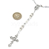 Cross & Virgin Mary Alloy Rosary Bead Necklaces NJEW-JN05123-4