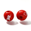 Valentine's Day Element Printed Wood Beads WOOD-R002-01-22-2