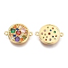 Brass Micro Pave Colorful Cubic Zirconia Pendants ZIRC-O036-56G-2