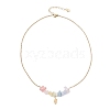 Chakra Gemstone Chip Beads & 304 Stainless Steel Butterfly Pendant Cable Chain Necklaces for Women NJEW-JN05826-3