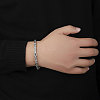 201 Stainless Steel Byzantine Chain Bracelets BJEW-R313-01P-3