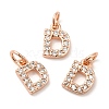 Brass Micro Pave Grade AAA Cubic Zirconia Charms ZIRC-P067-11RG-D-NR-1