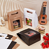 Folding Paper Gift Bags with Hole Handle and Plastic Visible Window ABAG-WH0038-52B-03-3