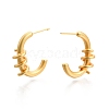 Brass Spiral C-shape Stud Earrings for Women EJEW-G321-14MG-2