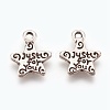 Gift Ideas for Men On Valentines Day Tibetan Style Alloy Star Carved Word Just for You Message Charms LS-LF1272Y-2