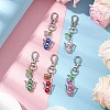 5Pcs 5 Colors Acrylic Pearl Angel Pendant Decoration HJEW-JM02829-1