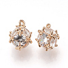 Brass Cubic Zirconia Charms ZIRC-T003-20KC-2