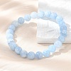 Natural & Dyed White Jade Bead Stretch Bracelets BJEW-K212-B-018-1