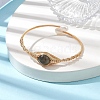 Natural Labradorite & Pearl Cuff Bangle BJEW-JB10119-03-2