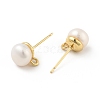 Natural Pearl Stud Earrings Findings KK-B059-33G-2