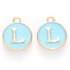 Golden Plated Alloy Enamel Charms ENAM-S118-04L-1