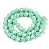 Opaque Solid Color Electroplate Glass Beads Strands EGLA-A039-P6mm-A20-3