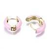 Brass Huggie Hoop Earrings LS-EJEW-S209-01E-4