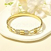 304 Stainless Steel Rhinestone Hinged Bangles for Women BJEW-U021-05G-2