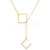 Alloy Cable Chain Square Lariat Necklaces for Women WG98ABB-01-1