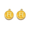 Golden Plated Alloy Enamel Charms X-ENAM-Q437-13H-1