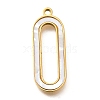 Hollow Oval 304 Stainless Steel Pendants STAS-Q348-05G-1