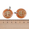 Natural Red Aventurine Flat Round Pendants G-Q188-01P-06-3