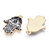 Printed Light Gold Tone Alloy Pendants ENAM-N056-206J-1