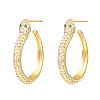 Cubic Zirconia Snake Stud Earrings EJEW-L261-010G-1