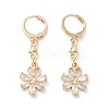 Rack Plating Golden Brass Dangle Leverback Earrings EJEW-A030-01K-G-1