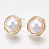 Brass Stud Earring Findings KK-S350-429-1