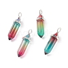 Faceted Bullet Glass Pointed Pendants KK-E282-01P-06-2