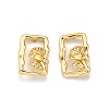 Brass Stud Earrings LS-EJEW-G432-01G-4