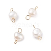 Natural Cultured Freshwater Pearl Connector Charms PALLOY-JF01394-03-1