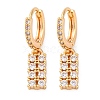 Brass Micro Pave Clear Cubic Zirconia Leverback Earrings EJEW-K300-48G-4