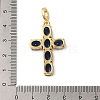 Rack Plating Brass Micro Pave Cubic Zirconia Pendants KK-P279-29G-3