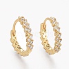 Brass Micro Pave Clear Cubic Zirconia Huggie Hoop Earrings EJEW-L231-44G-1