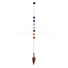 Chakra Synthetic & Natural Mixed Gemstone Pointed Dowsing Pendulums PALLOY-JF02608-02-5