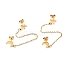 304 Stainless Steel Dangle Stud Earrings EJEW-F398-04G-2