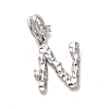 Rack Plating Brass Micro Pave Cubic Zirconia European Dangle Charms KK-L210-015P-N-1